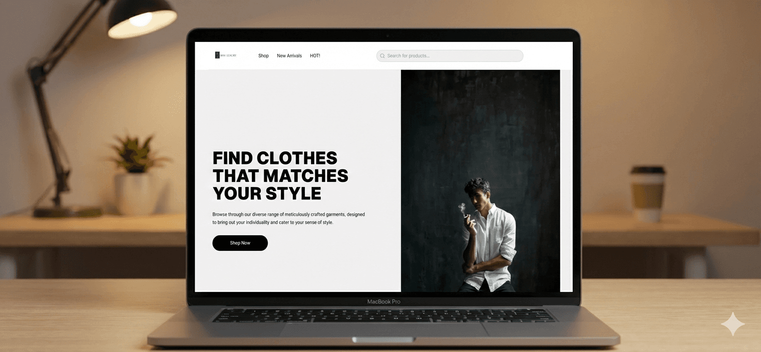 Ecommerce store for mens fashion brand